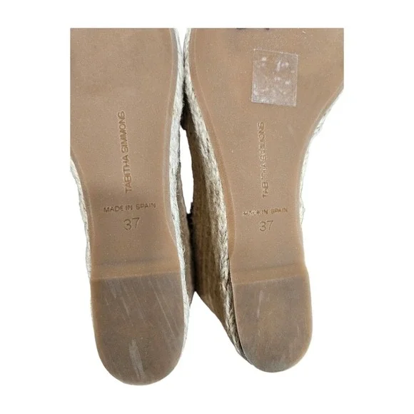 Tabitha Simmons Womens Ravi Brown  Suede Espadrille Wedge Sandals 37 US 7 - Picture 8 of 10